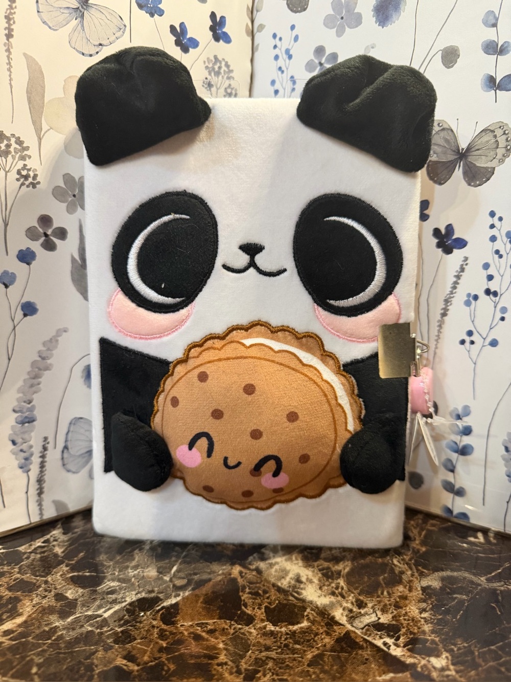 Cute Panda Plush Journal with Lock & Key